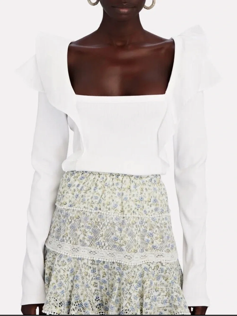 Veronica Beard Gidea Ruffled Long Sleeve Top - Picture 4 of 5